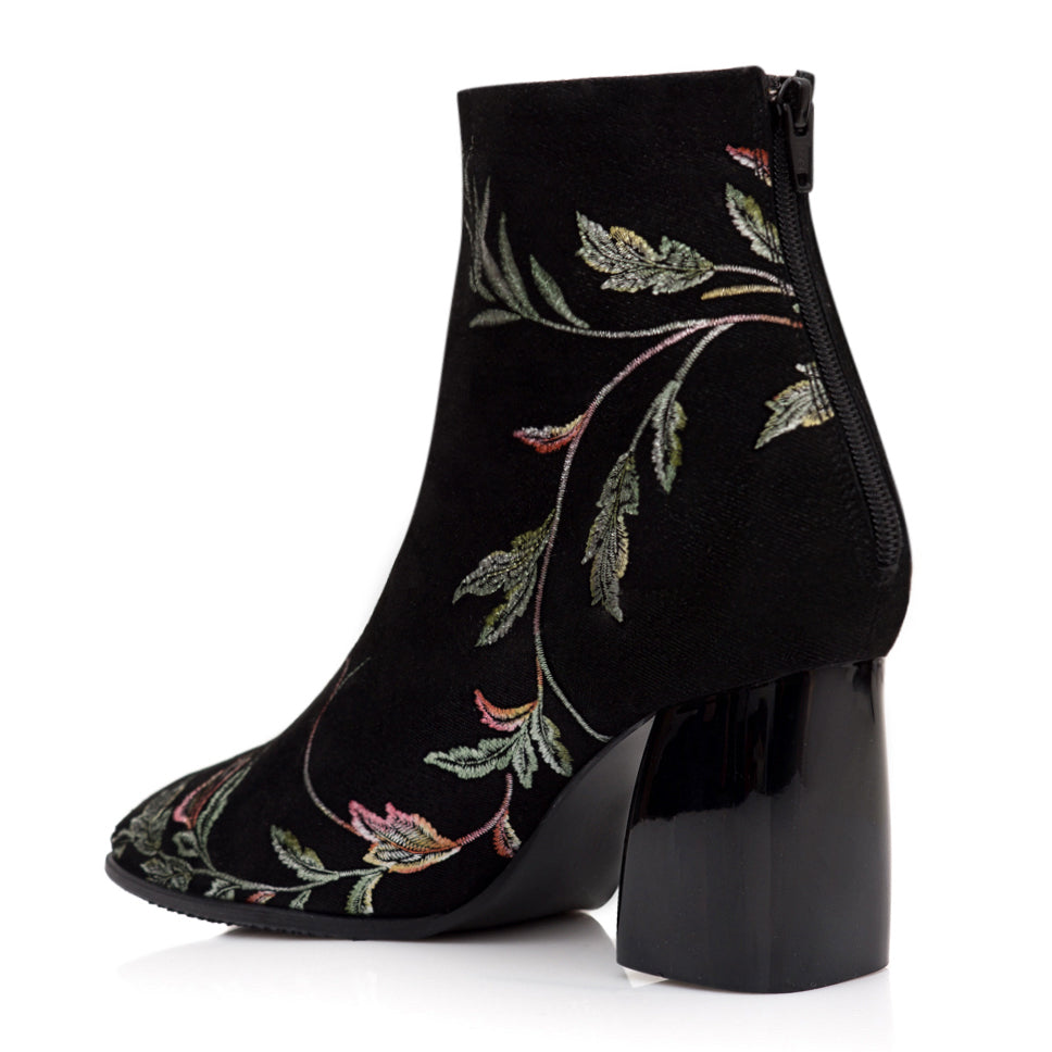 Botine Piele Intoarsa Imprimeu Floral C26 - orice culoare