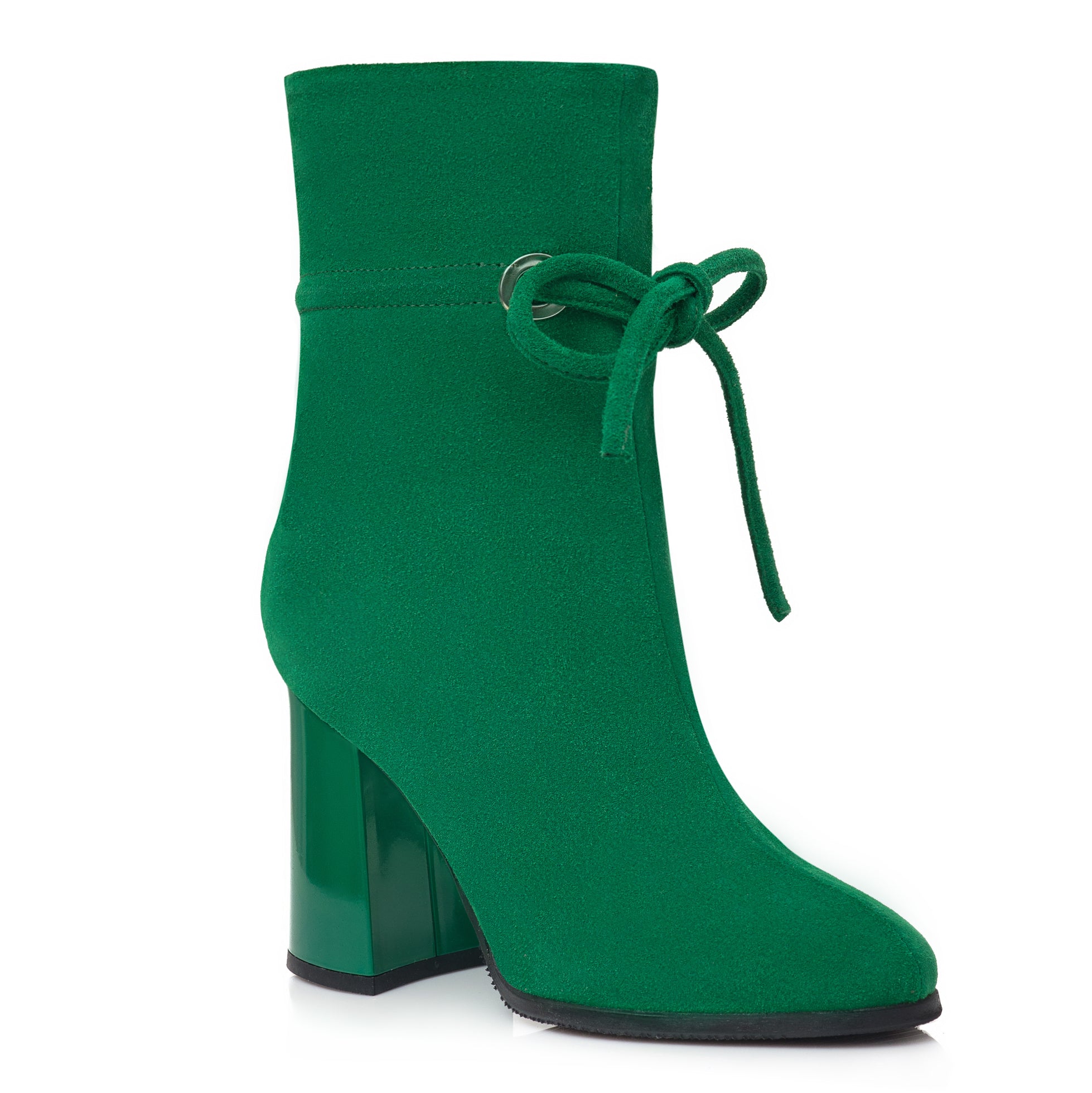Botine Piele Intoarsa Verde Sonia C3 - Orice Culoare