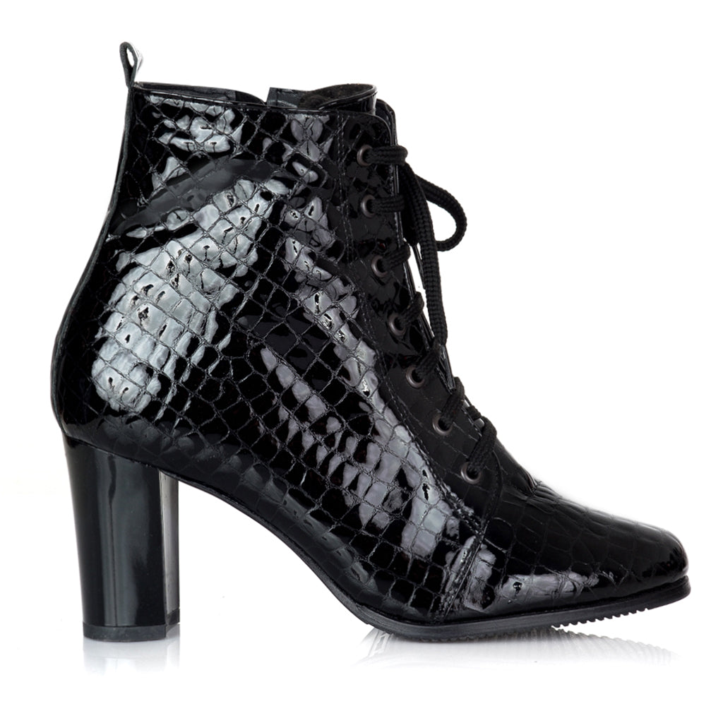 Botine piele lacuita Croco Magda V35 - orice culoare