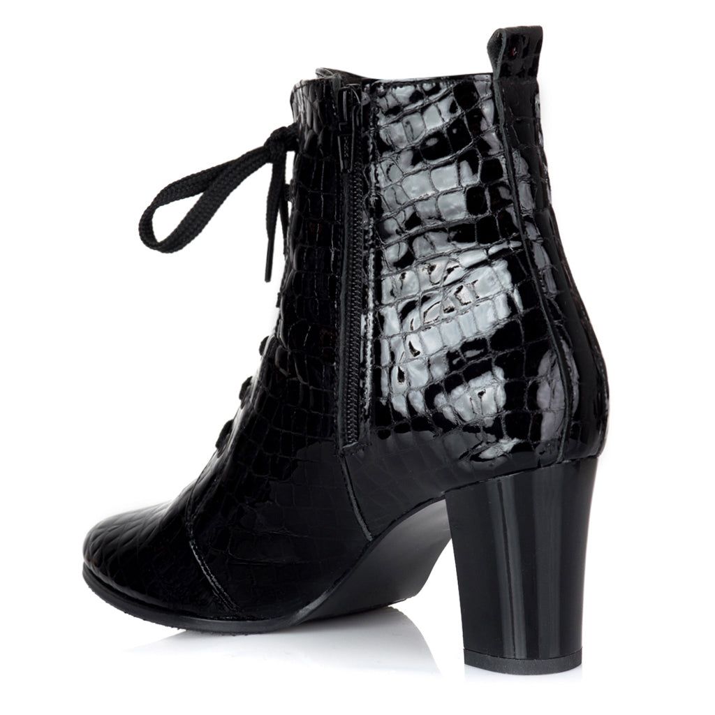 Botine piele lacuita Croco Magda V35 - orice culoare