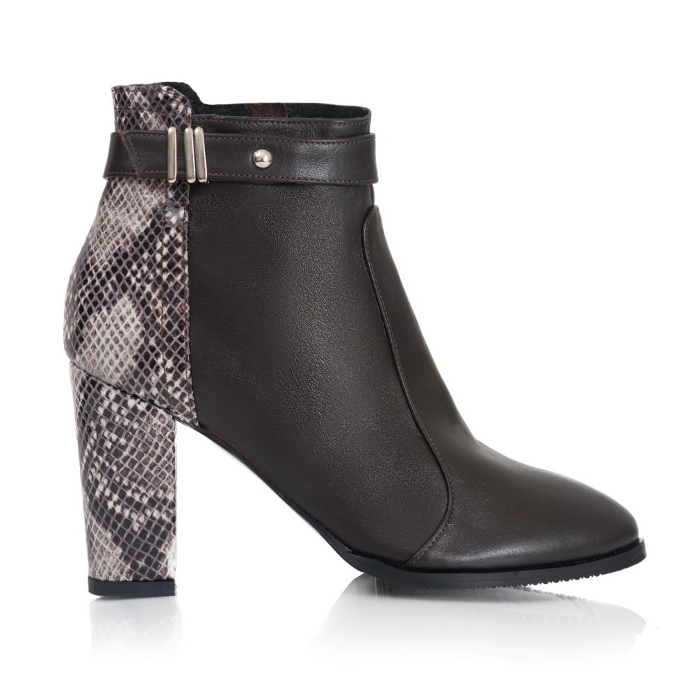 Botine Piele Snake Maro Anabel T10 - orice culoare
