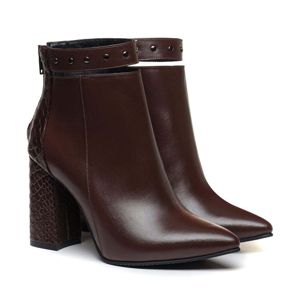 Botine Piele Maro Cu Bareta Emily L11 - Orice Culoare