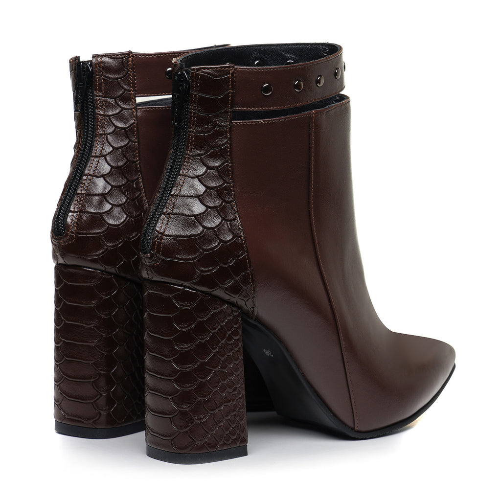 Botine Piele Maro Cu Bareta Emily L11 - Orice Culoare