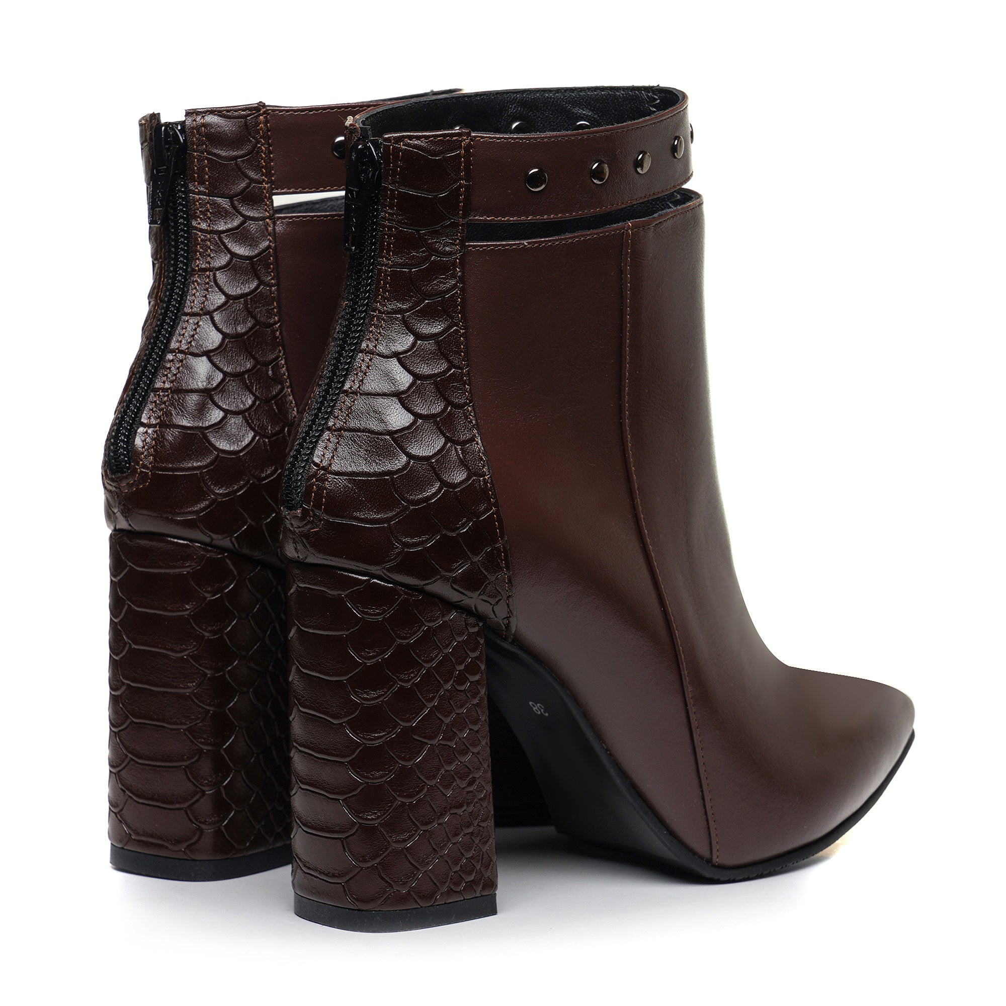 Botine Piele Maro Cu Bareta Emily L11 - Orice Culoare