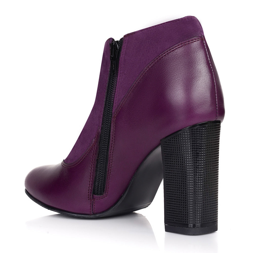 Botine Piele Mov Caroline L8 - orice culoare