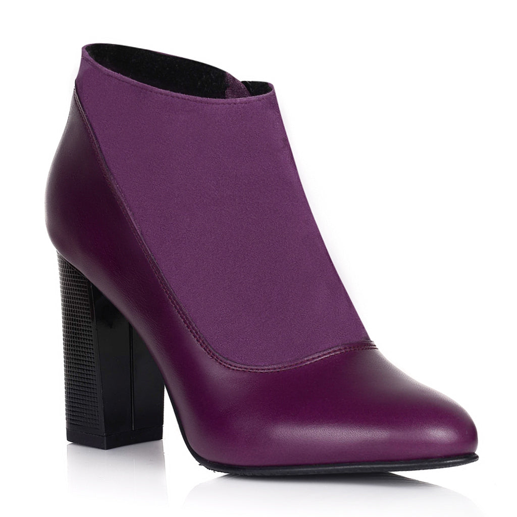 Botine Piele Mov Caroline L8 - orice culoare