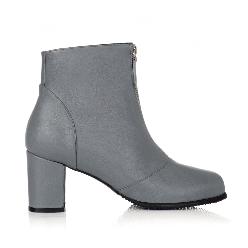 Botine piele naturala gri Alda F26 - orice culoare