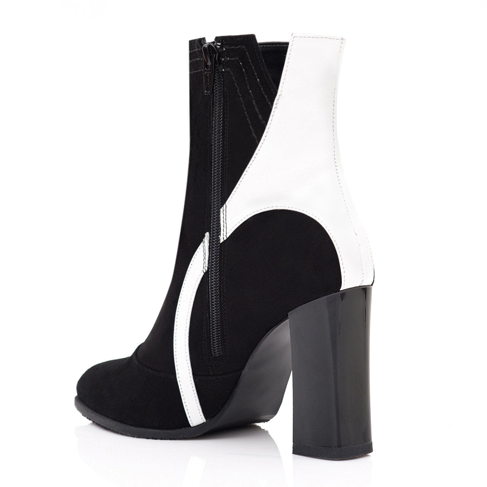 Botine Piele Negru Floral Jasmine C32 - orice culoare
