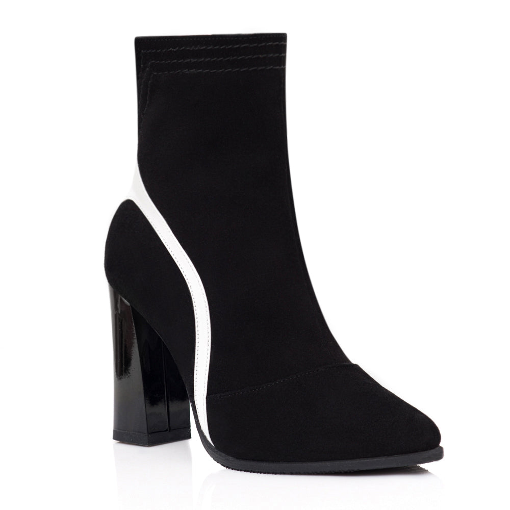 Botine Piele 2 Culori Toc Evazat Luna C28 - orice culoare