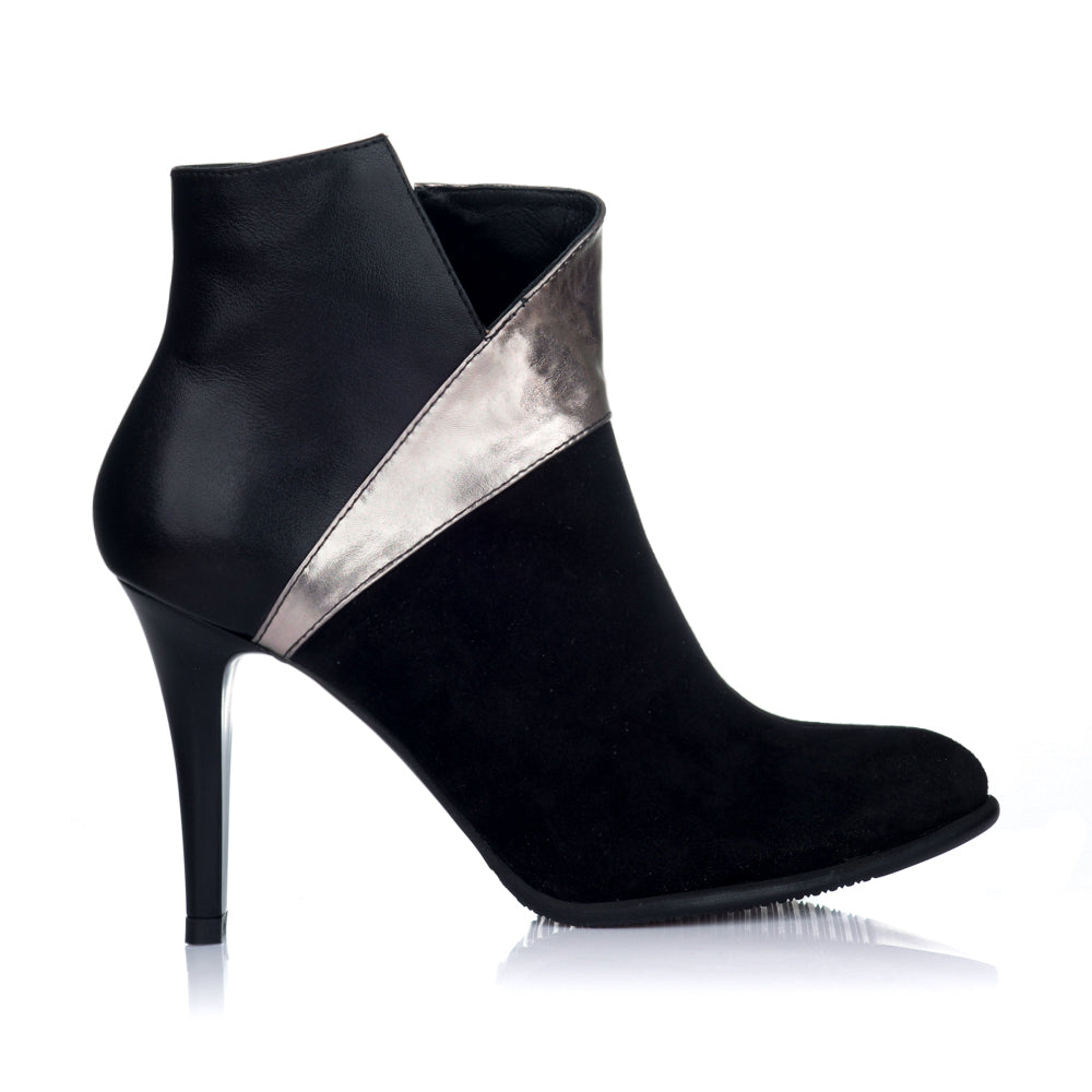Botine Piele Intoarsa Negru Elsa S7 - orice culoare