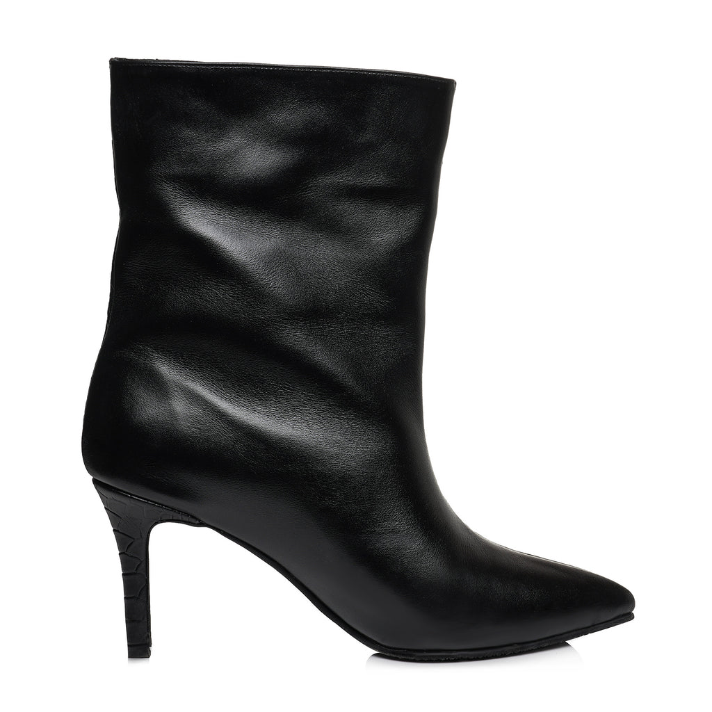 Botine Piele Imprimeu Sarpe Negru Loren - orice culoare
