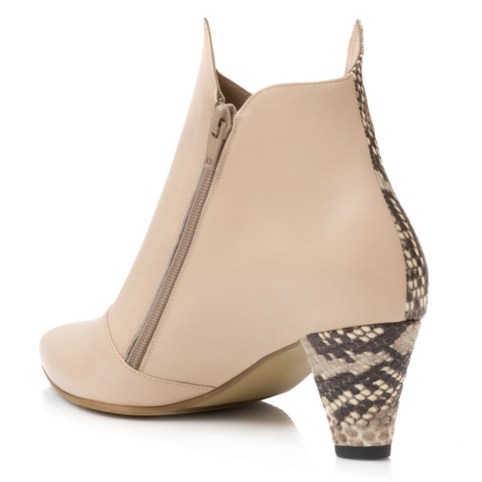 Botine Chic Comod Snake Nude L6 - Orice Culoare