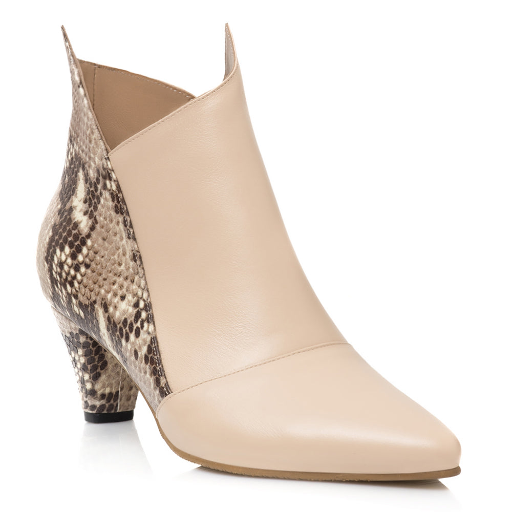 Botine Chic Comod Snake Nude L6 - Orice Culoare