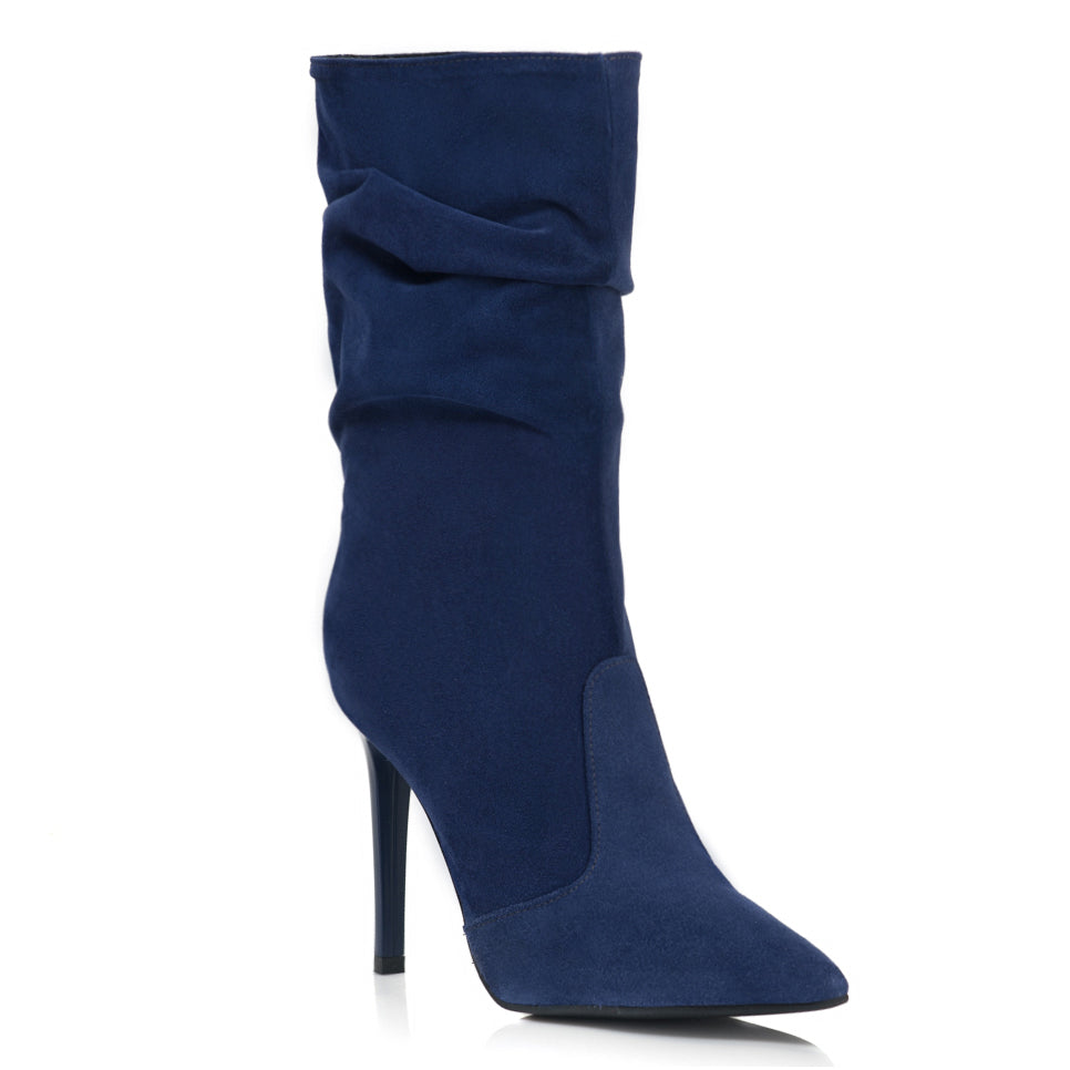 Cizme Scurte Fronsate Piele Intoarsa Verde S14 - orice culoare