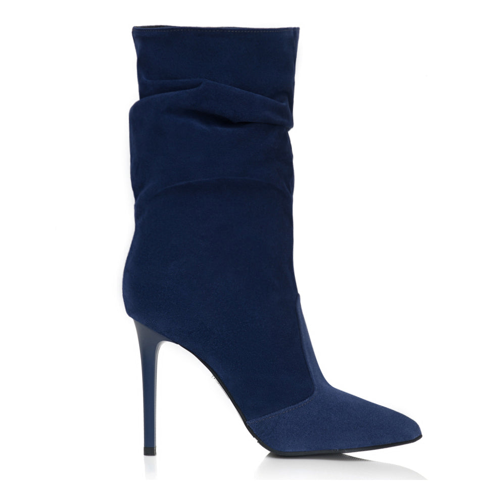 Cizme Scurte Fronsate Piele Intoarsa Verde S14 - orice culoare