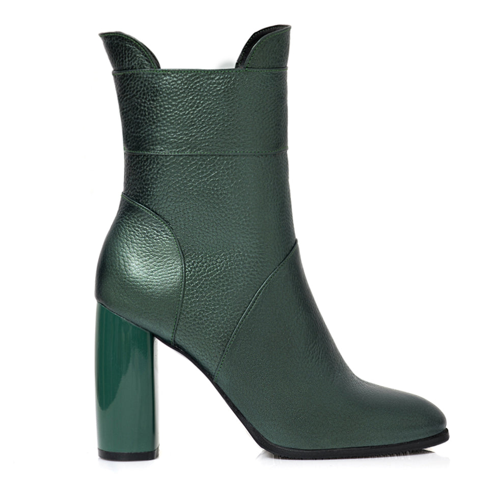 Botine Piele Verde Xena C33 - orice culoare