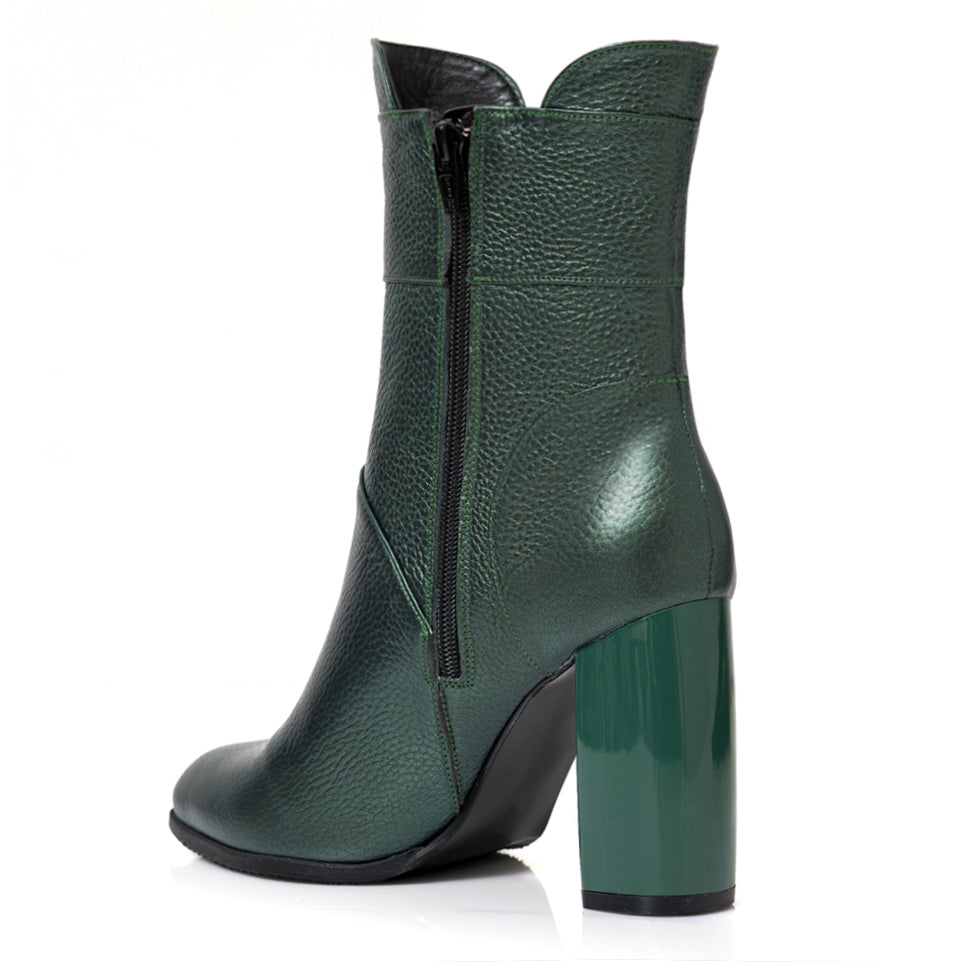 Botine Piele Verde Xena C33 - orice culoare