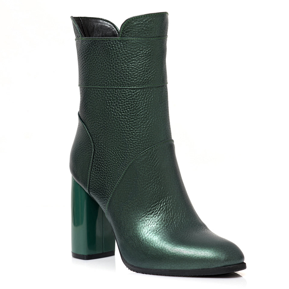 Botine Piele Verde Xena C33 - orice culoare