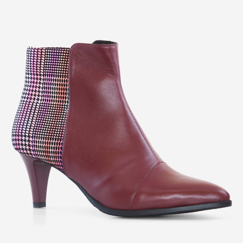 Botine Stiletto Piele Bordo Comod D26 - Orice Culoare
