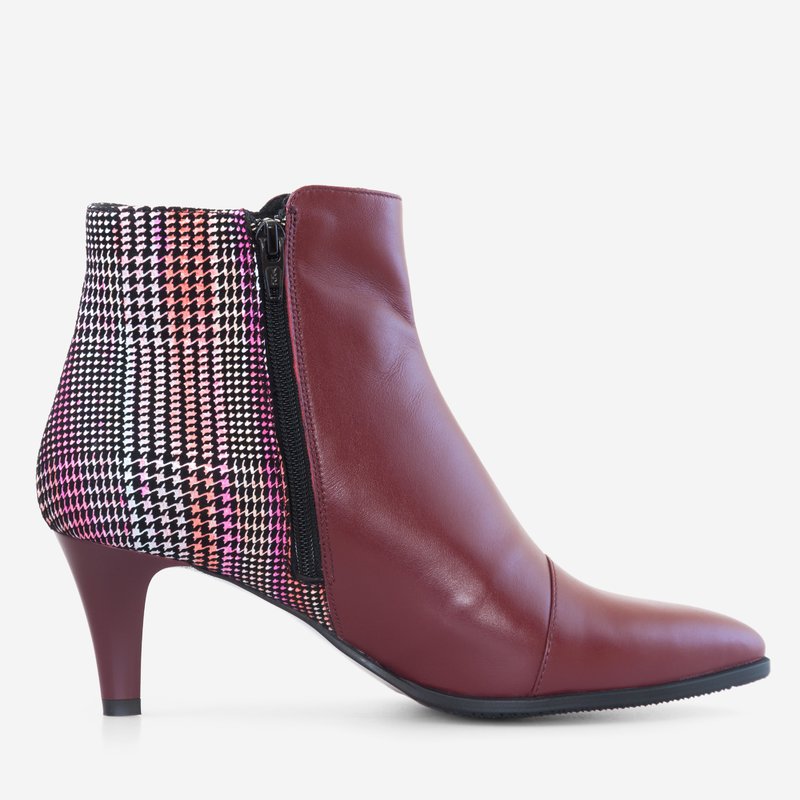Botine Stiletto Piele Bordo Comod D26 - Orice Culoare