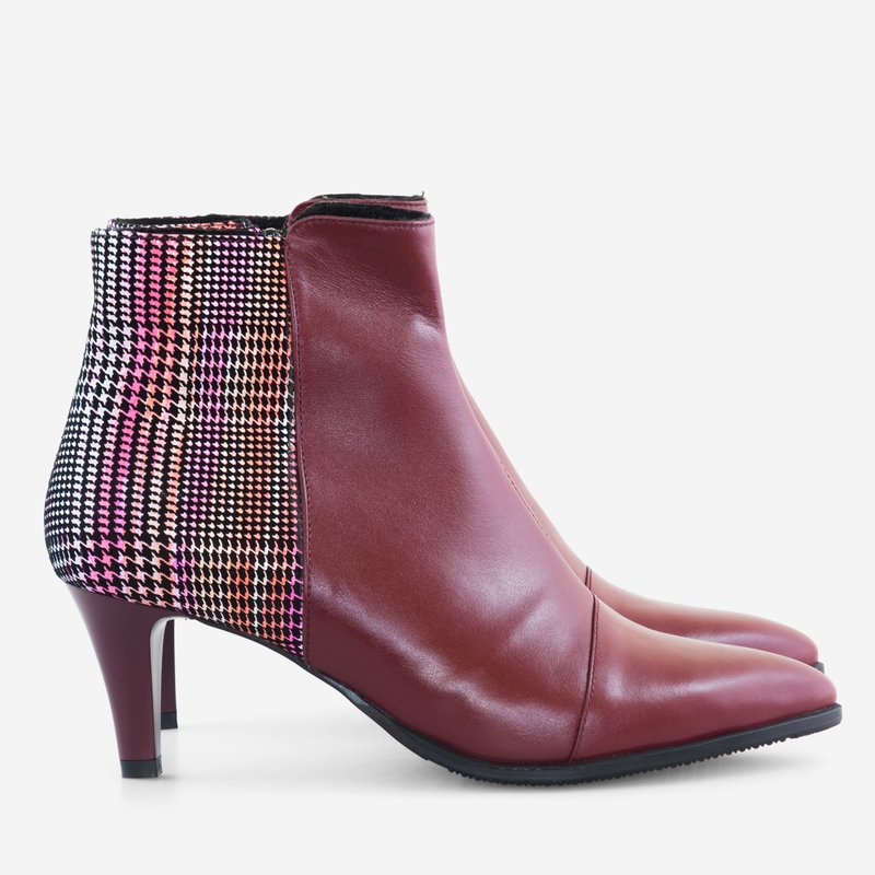 Botine Stiletto Piele Bordo Comod D26 - Orice Culoare