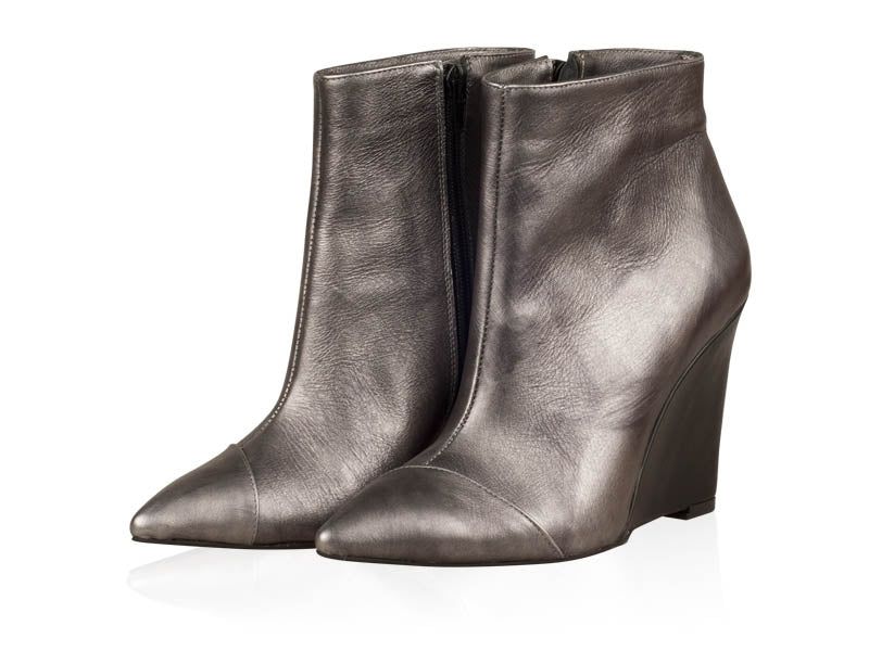Botine Piele Stiletto cu Platforma Argintiu N10 - orice culoare