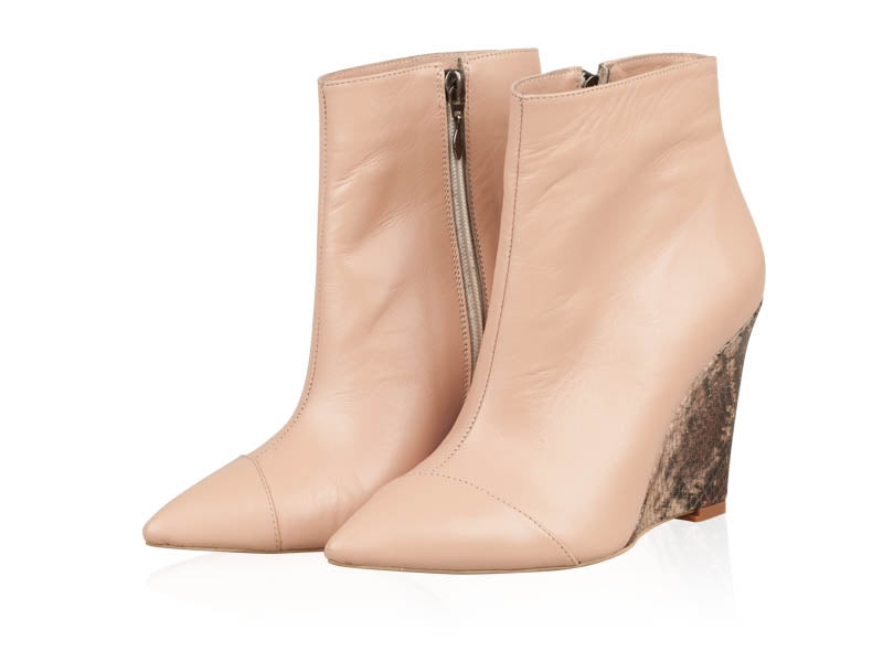 Botine Piele Stiletto cu Platforma Nude N10 - orice culoare