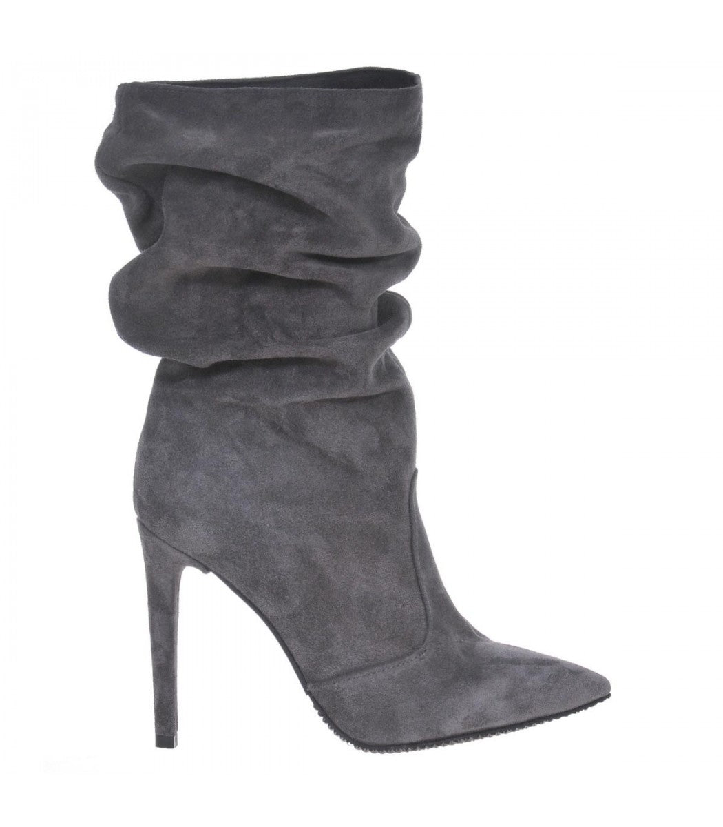 Cizme Scurte Fronsate Piele Intoarsa Negru S14 - orice culoare