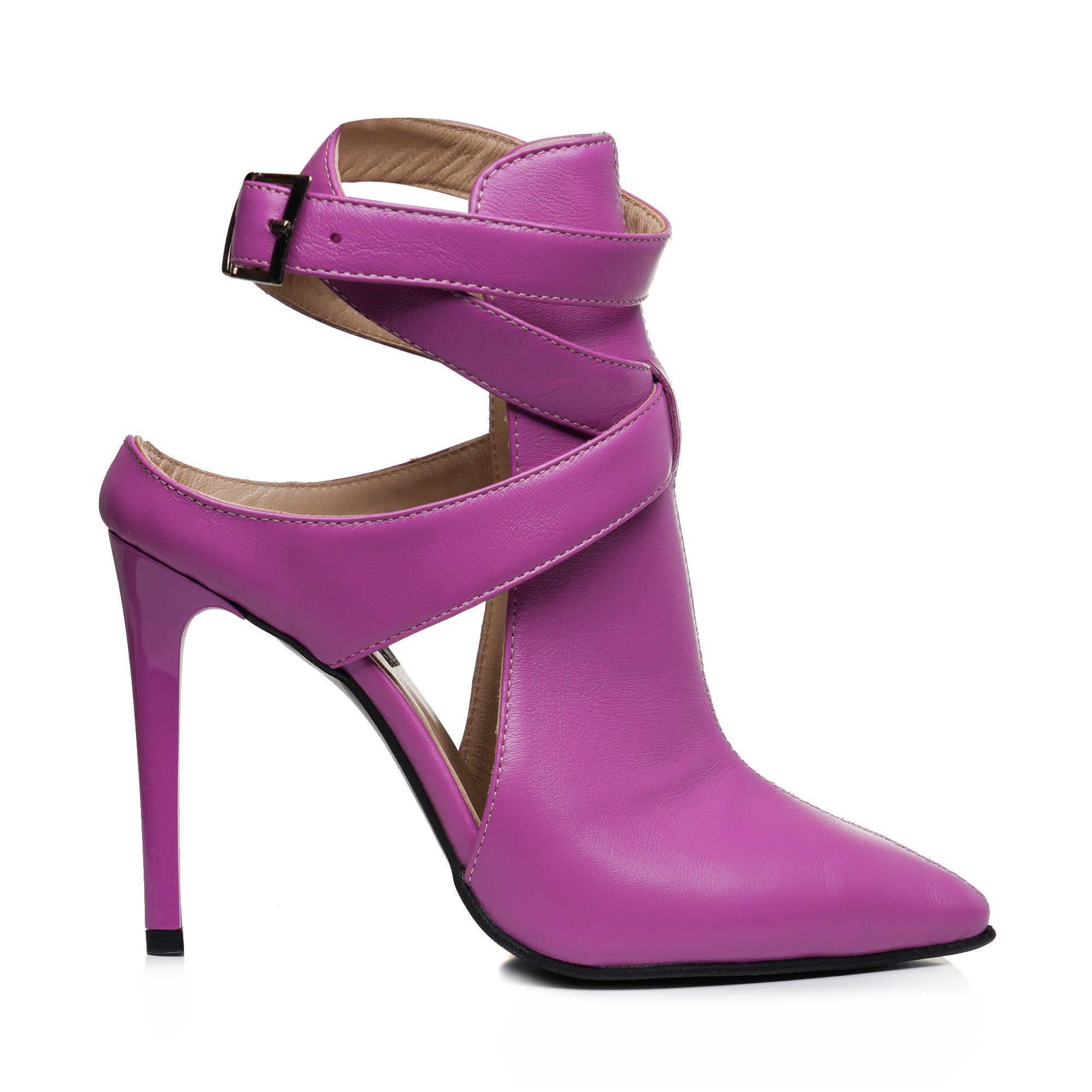Botine stiletto decupate piele naturala Anne E2 - orice culoare