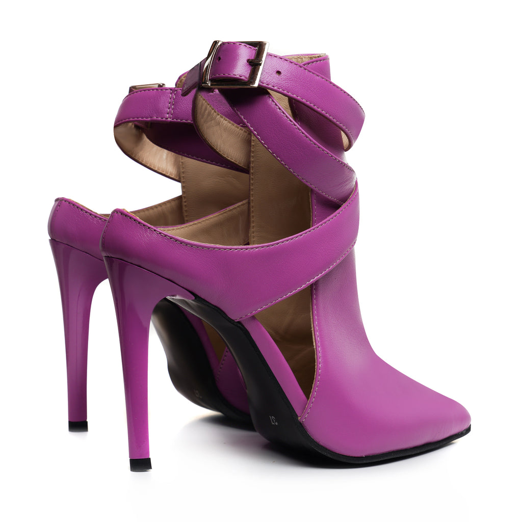 Botine stiletto decupate piele naturala Anne E2 - orice culoare