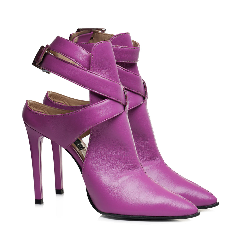 Botine stiletto decupate piele naturala Anne E2 - orice culoare