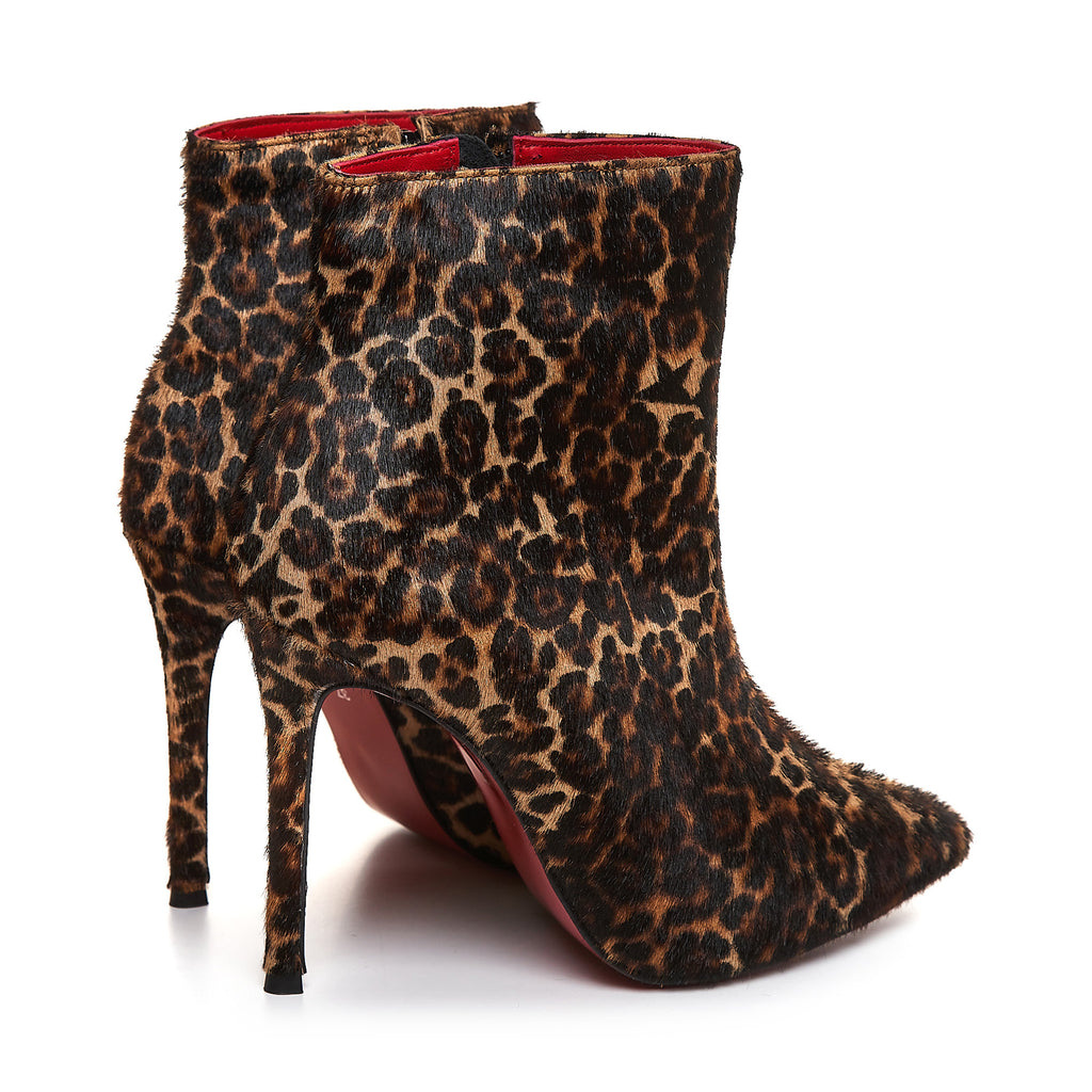 Botine Stiletto Piele Imprimeu Animal Print L22 - Orice Culoare