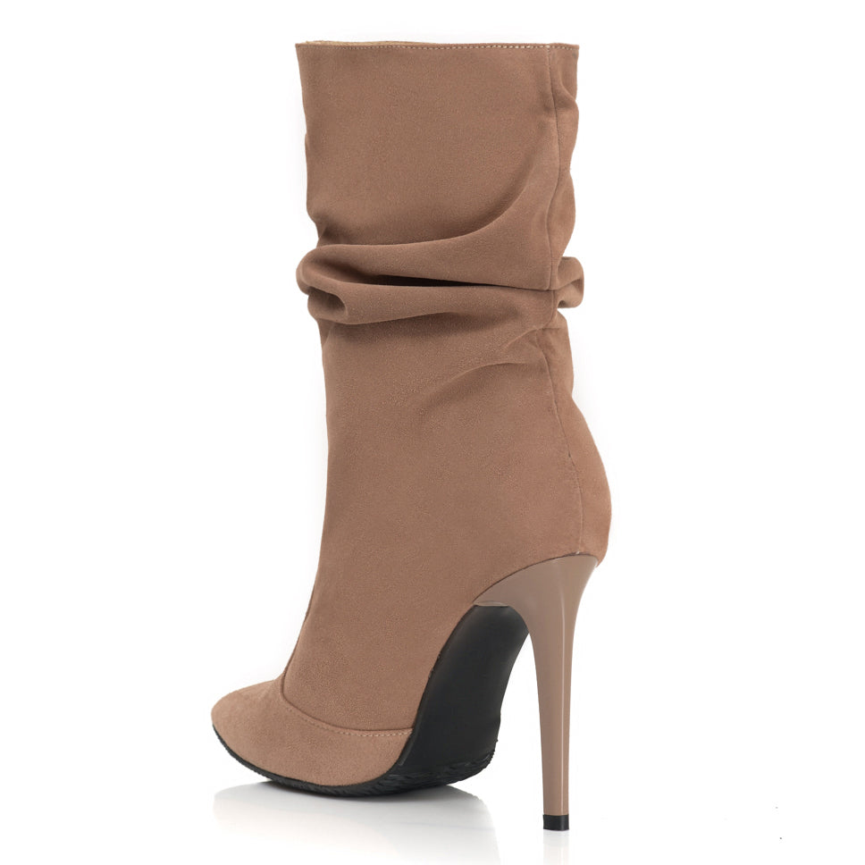 Cizme Scurte Fronsate Piele Intoarsa Negru S14 - orice culoare