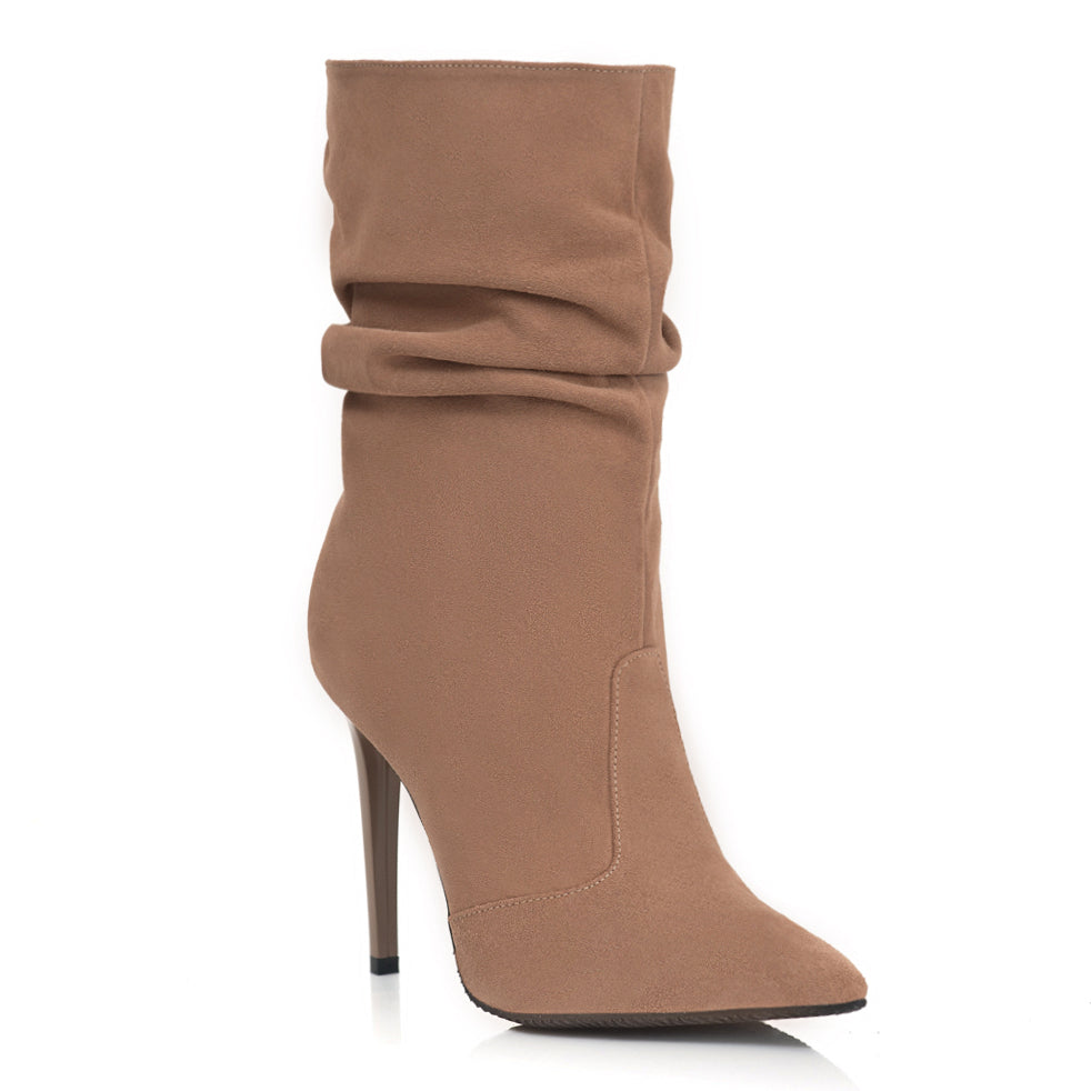 Cizme Scurte Fronsate Piele Intoarsa Negru S14 - orice culoare
