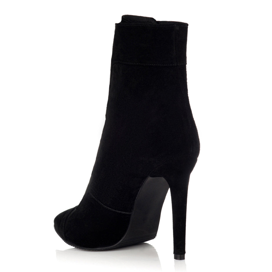 Botine Stiletto Piele Intoarsa Cu Siret F22- orice culoare