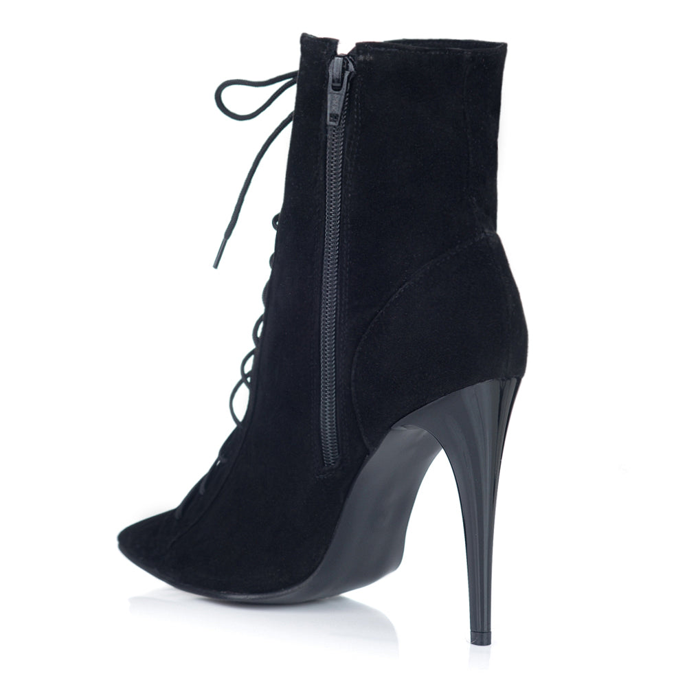 Botine Piele Stiletto Cu Siret I8 - orice culoare