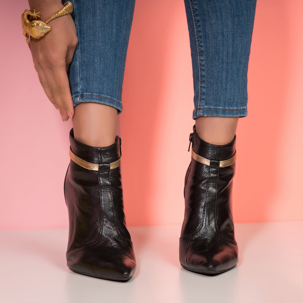 Botine Stiletto Piele Naturala Clame B1 - Orice Culoare