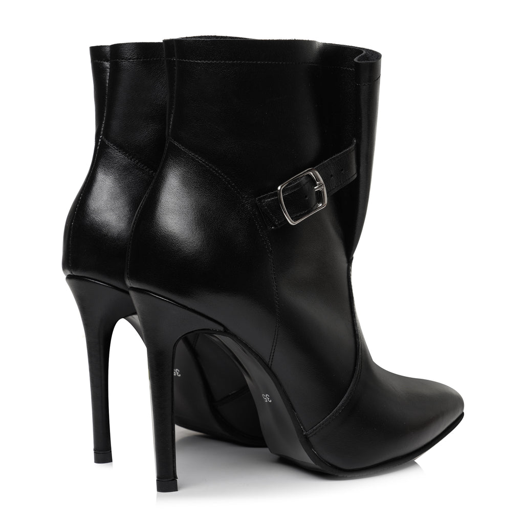 Botine Stiletto Piele Negru Delia L21 - Orice Culoare