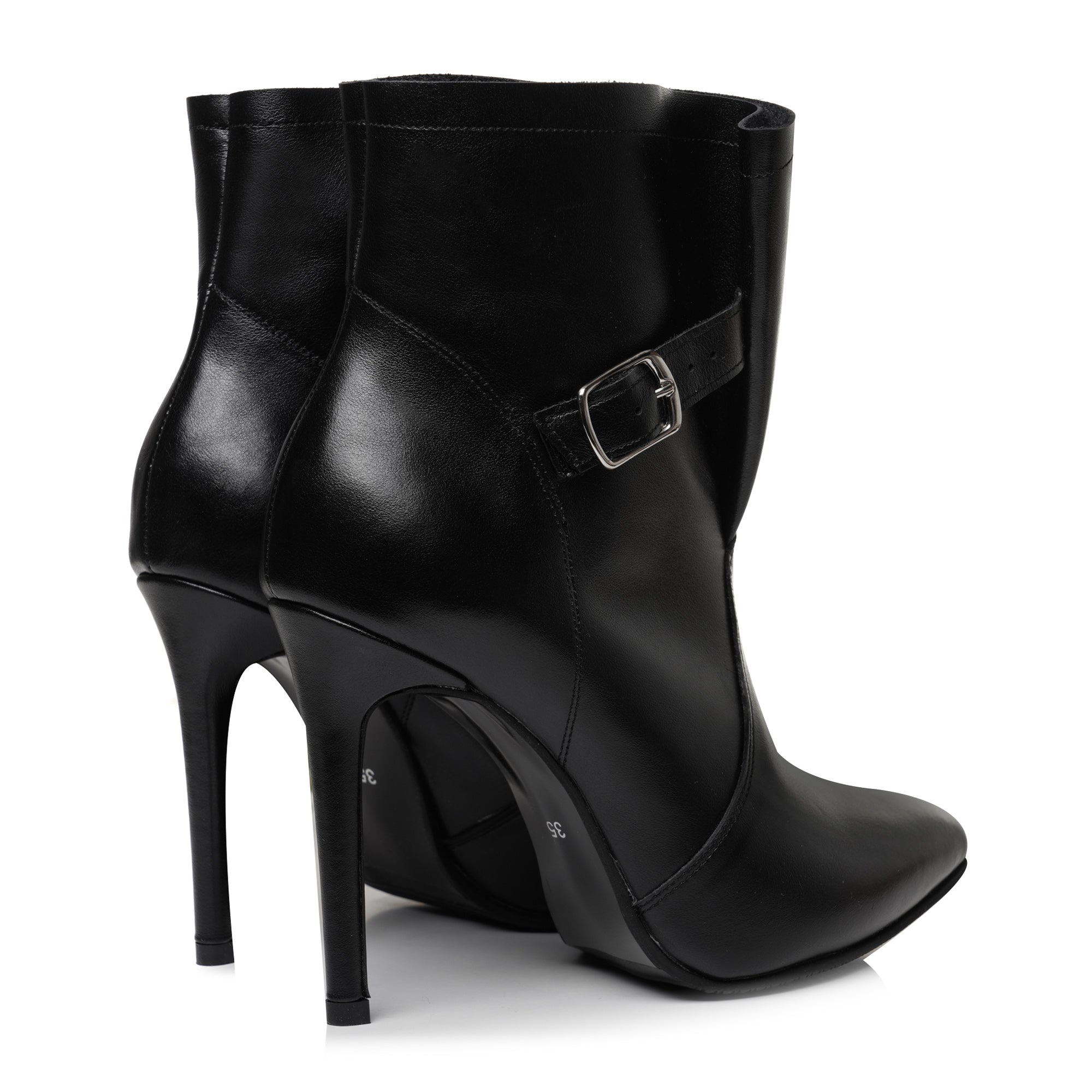 Botine Stiletto Piele Negru Delia L21 - Orice Culoare