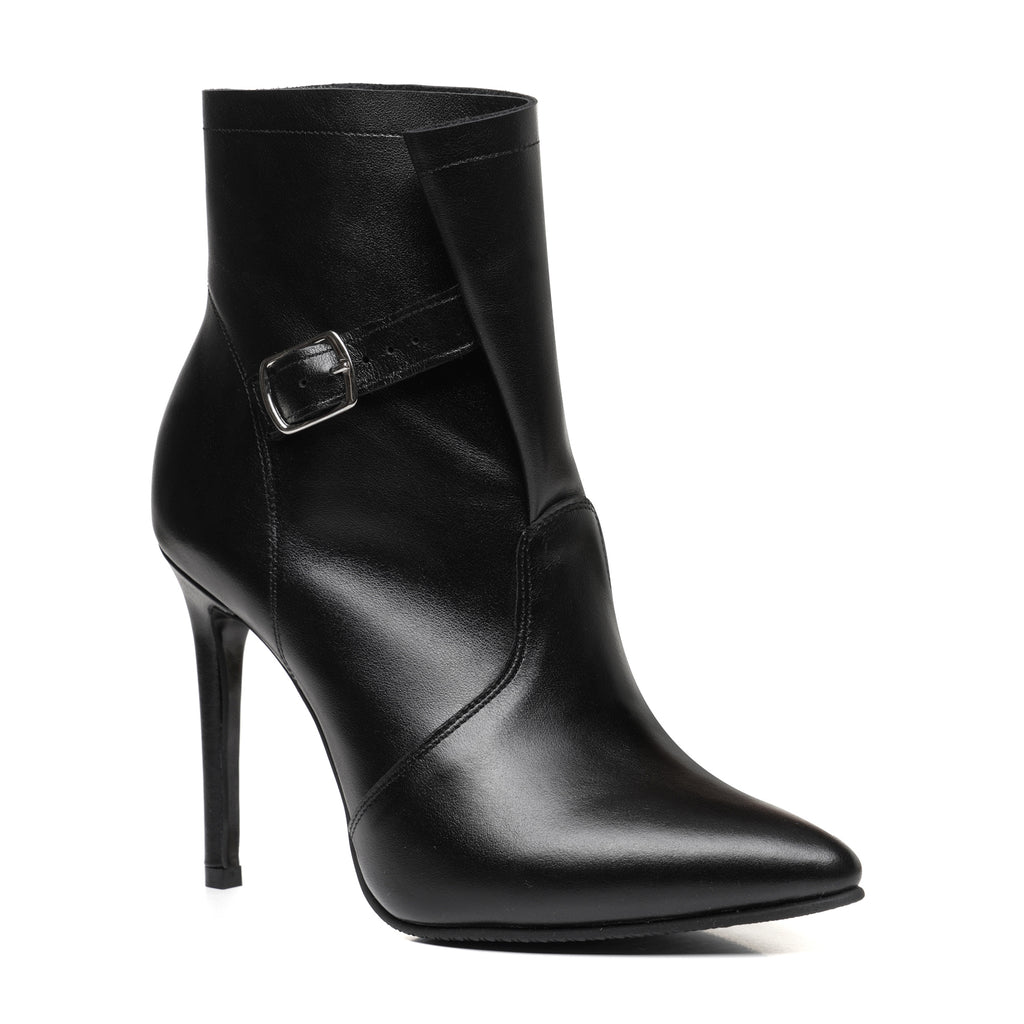 Botine Stiletto Piele Negru Delia L21 - Orice Culoare