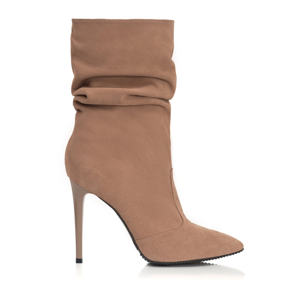 Cizme Scurte Fronsate Piele Intoarsa Negru S14 - orice culoare