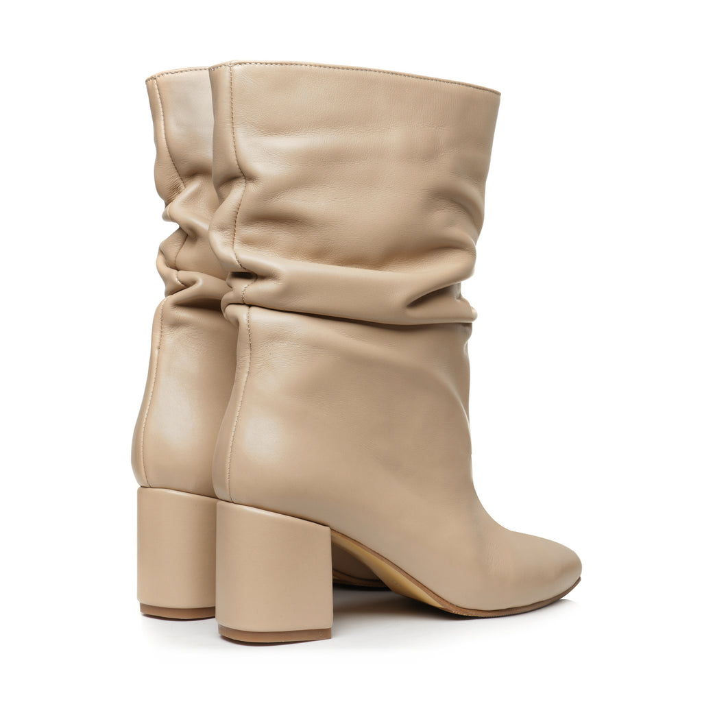 Botine Fronsate Piele Nude Clementine - orice culoare