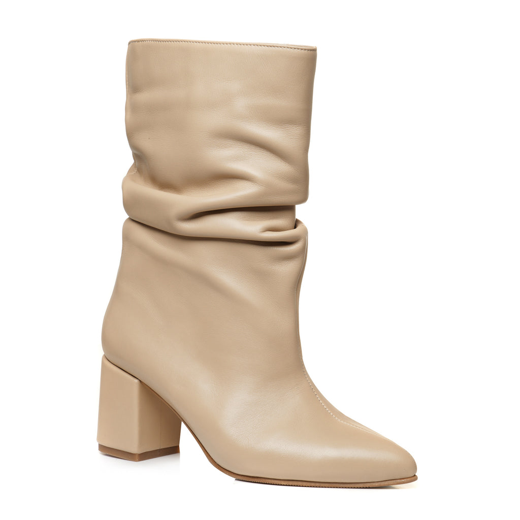 Botine Fronsate Piele Nude Clementine - orice culoare