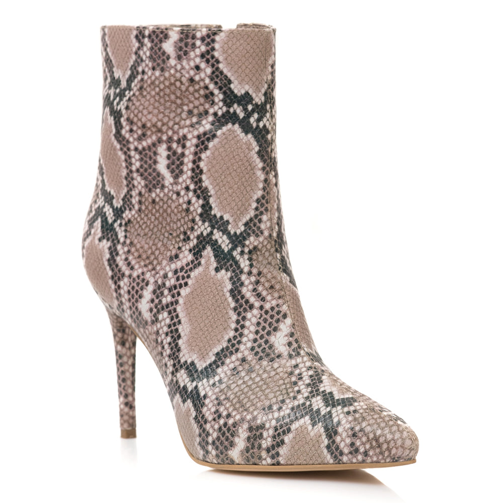 Botine Stiletto Piele Model Sarpe E2 - Orice Culoare