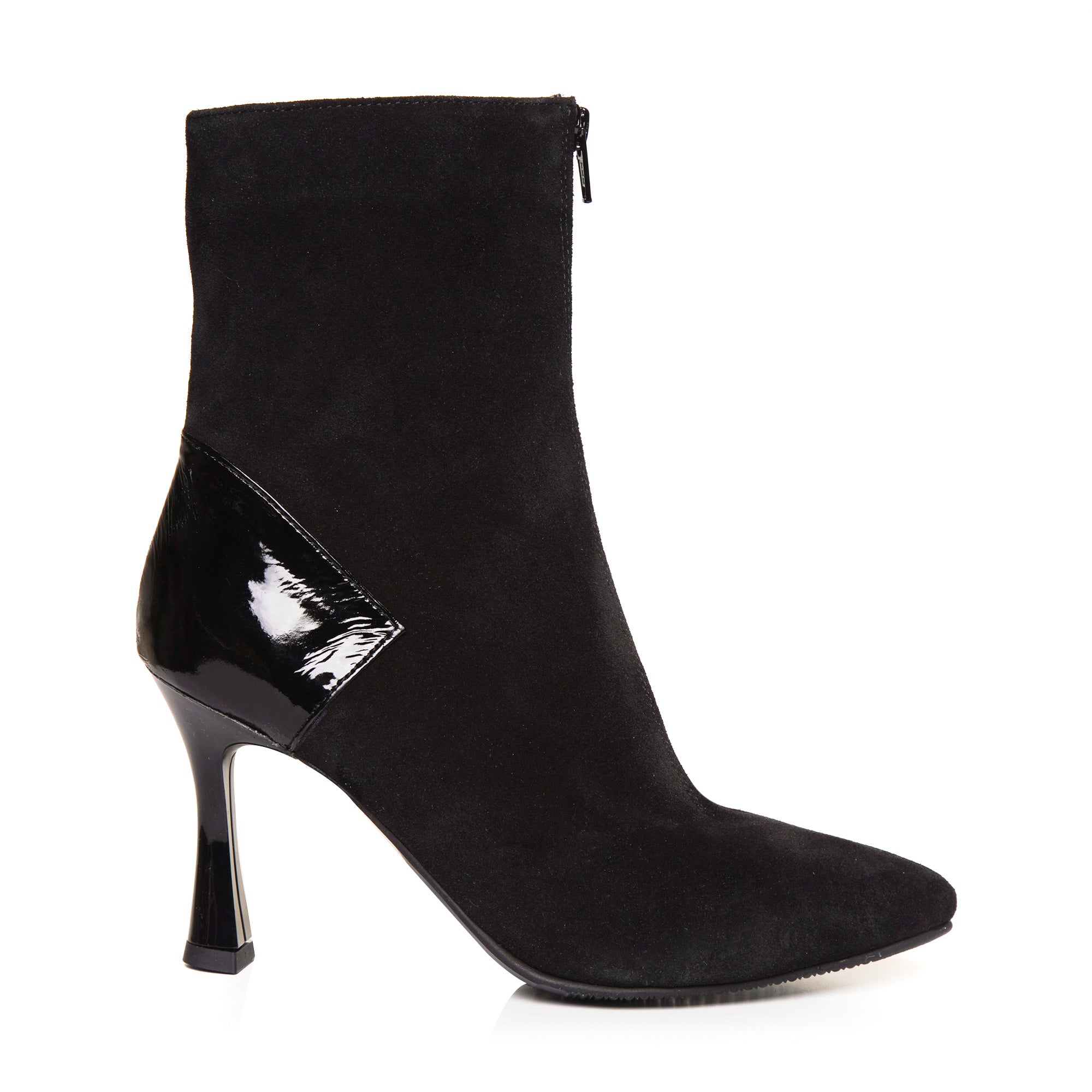 Botine Piele Negru cu Fermuar Toc Clepsidra C41 - Orice Culoare