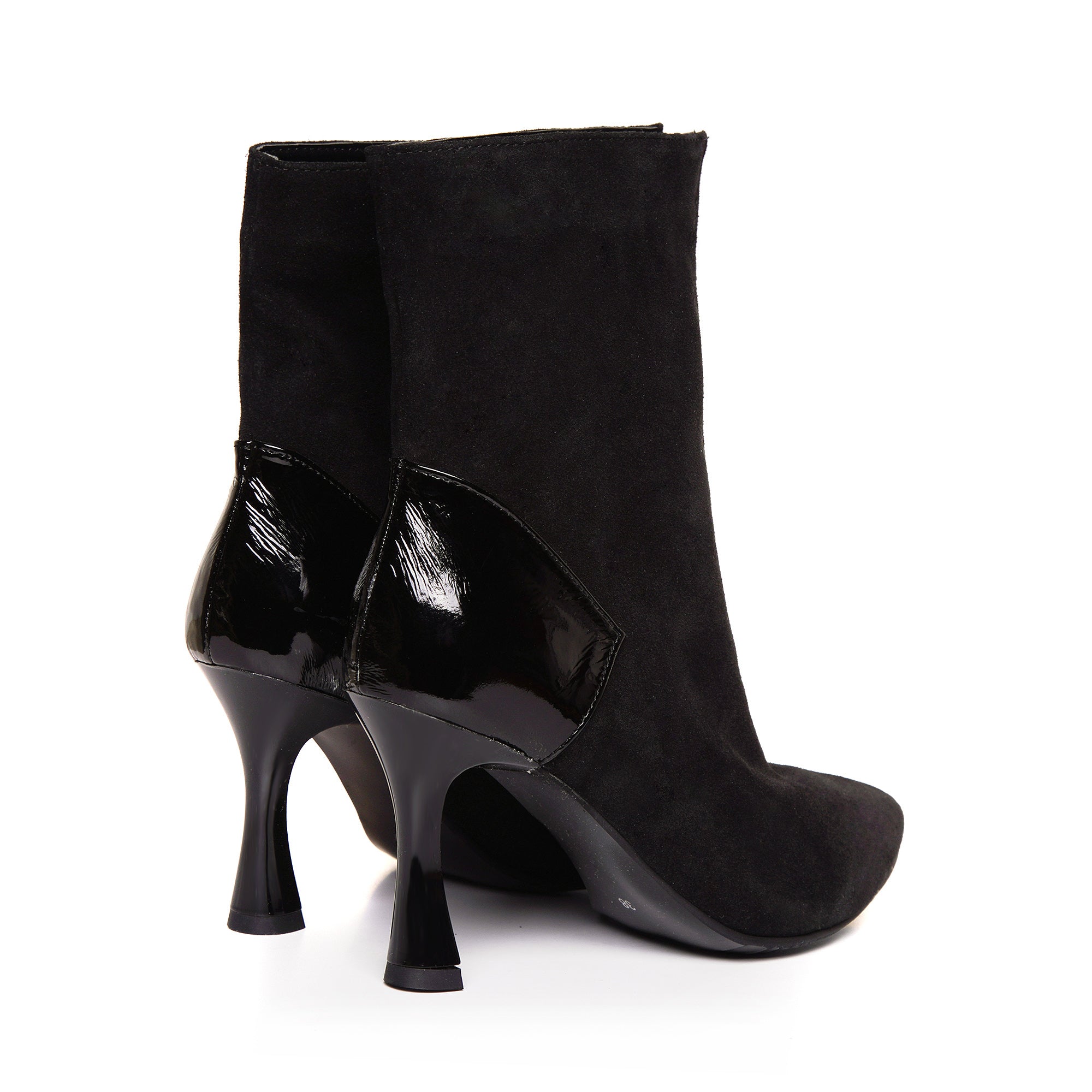 Botine Piele Negru cu Fermuar Toc Clepsidra C41 - Orice Culoare
