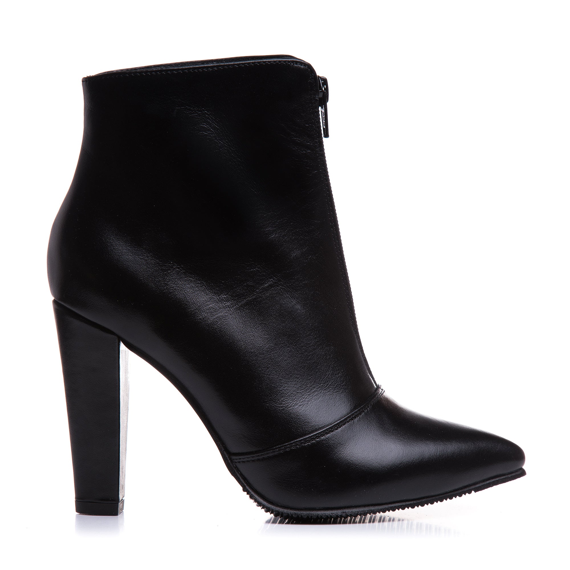 Botine Piele Negru Cu Fermuar L16 - Orice Culoare