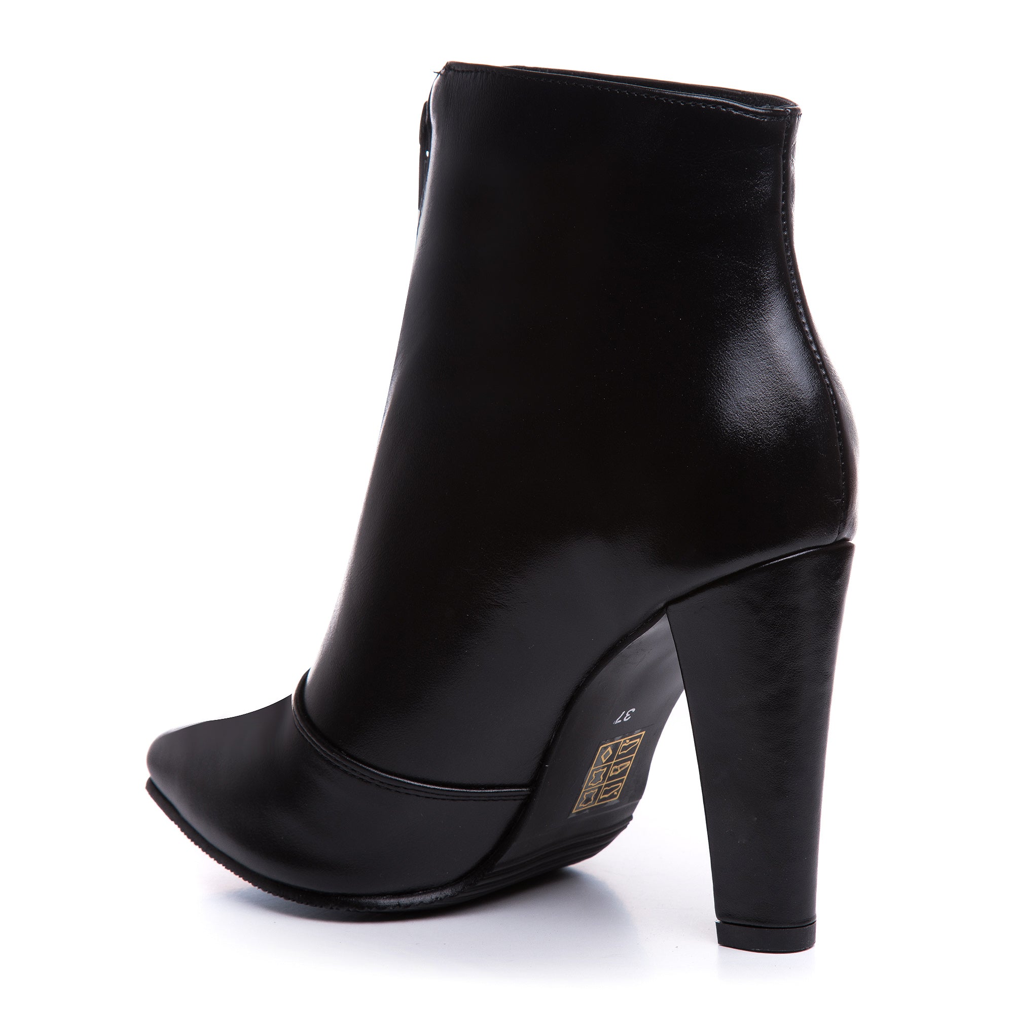 Botine Piele Negru Cu Fermuar L16 - Orice Culoare