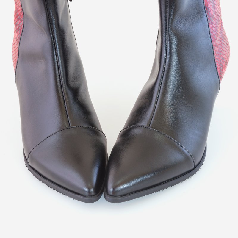 Botine Stiletto Piele Bordo Comod D26 - Orice Culoare