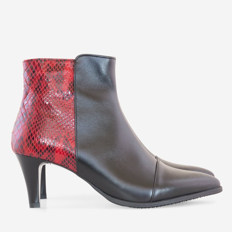 Botine Stiletto Piele Bordo Comod D26 - Orice Culoare